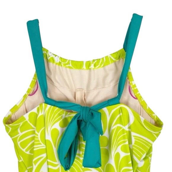 Athleta Kokomo Halter Swim Sport Dress XXS Green Floral Print Bra Insert - Picture 6 of 16
